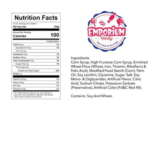 Vista 2 de Bocados de regaliz de cereza - 1 libra de masticables frescos y deliciosos masticables de regaliz rojo sabroso