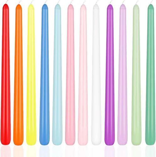 Vista 18 de Olive - Velas cónicas de 12 pulgadas sin perfume, sin humo, largas y altas para candelabros, boda, adviento decoración del hogar, cena, Navidad