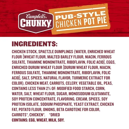 Vista 3 de Sopa Campbell’s Chunky, Sopa de empanada de pollo estilo pub, lata de 16.3 oz (paquete de 8)