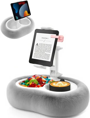 Vista 12 de Soporte de almohada para tableta, compatible con Kindle de 5"-12.9", iPad, teléfono/tableta, Google, Samsung, soporte giratorio de 360°