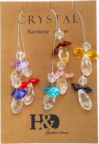 Vista 7 de H&D HYALINE & DORA Atrapasoles de ángel guardián de cristal, prismas colgantes de bola de arco iris para ventana (7 unidades)