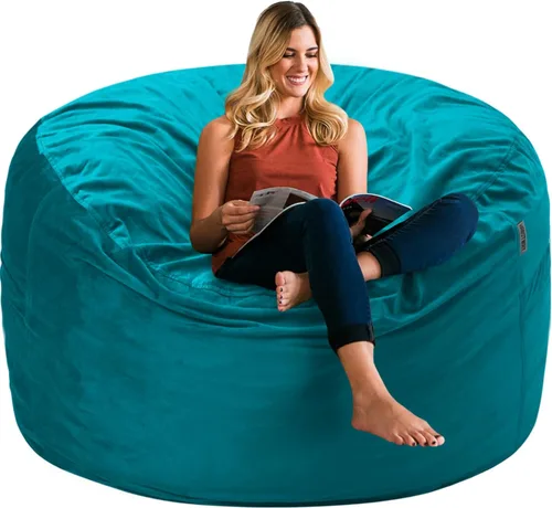 Vista 28 de HABUTWAY Silla de Puf de 2 Pies, Puf de 2' de Sillones Pequeños con Relleno, Silla de Puf en Forma de Lágrima de Terciopelo Ultra Suave con Funda