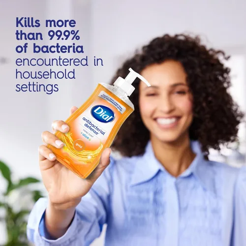 Vista 3 de Dial Jabón líquido antibacteriano de manos + aloe, aroma dorado, repuesto de jabón de manos de 52 onzas líquidas (3 unidades), fórmula suave probada