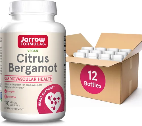 Jarrow Formulas Bergamota cítrica de 500 mg-120 porciones (cápsulas vegetales) - Apoyo antioxidante para la salud cardiovascular y metabólica,