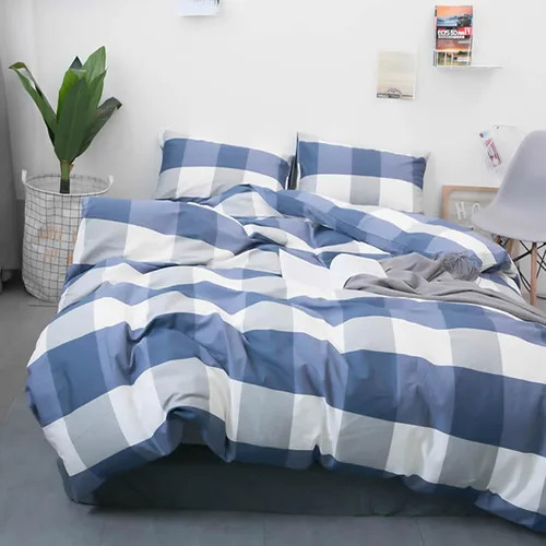 Vista 11 de HighBuy - Juego de funda de edredón a cuadros tamaño Twin XL, diseño Buffalo Grid, ropa de cama de algodón suave con patrón a cuadros, funda