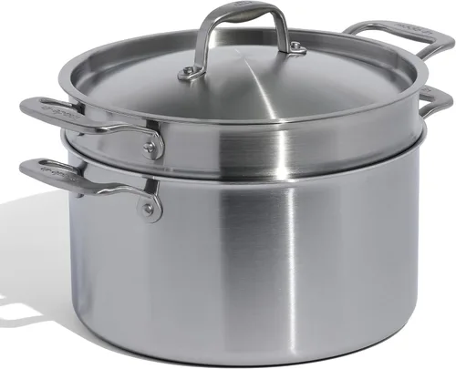 Vista 8 de Made In Utensilios de cocina Olla de acero inoxidable de 6 cuartos de galón con tapa Revestimiento de acero inoxidable de 5 capas Utensilios
