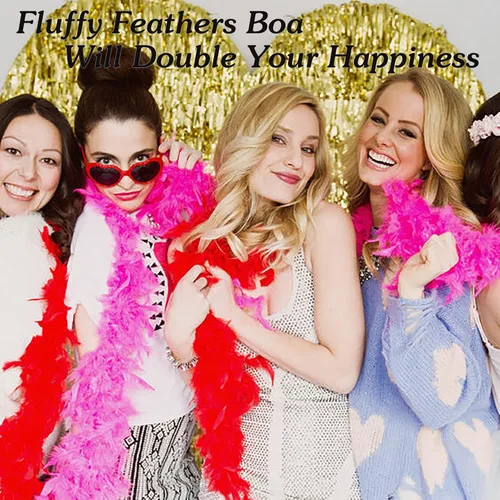 Vista 2 de Boa Chandelle - Plumas moradas Boas de 2 yardas de 1.59 oz para adultos, Mardi Gras, bodas, centros de mesa, conciertos, carnaval y decoración