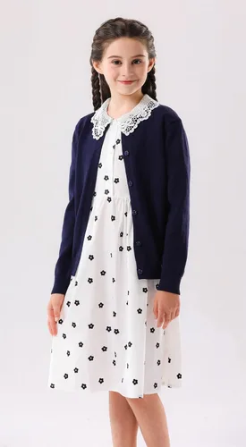 Vista 7 de SMILING PINKER cardigan de cuello redondo para niñas