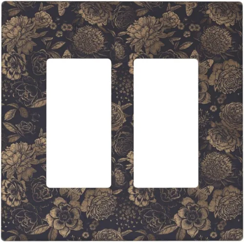 Vista 25 de William Morris Floral Boho Azul Medianoche Azul Bohemio Flor 1 Banda Dúplex Cubierta de Salida Decorativa Receptáculo Único Interruptor Eléctrico