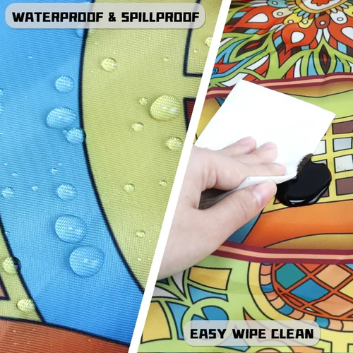 Vista 5 de Mantel redondo ajustado con elástico Manteles redondos para exteriores con elástico Fundas de mesa ajustadas para mesas Mantel de vinilo Boho