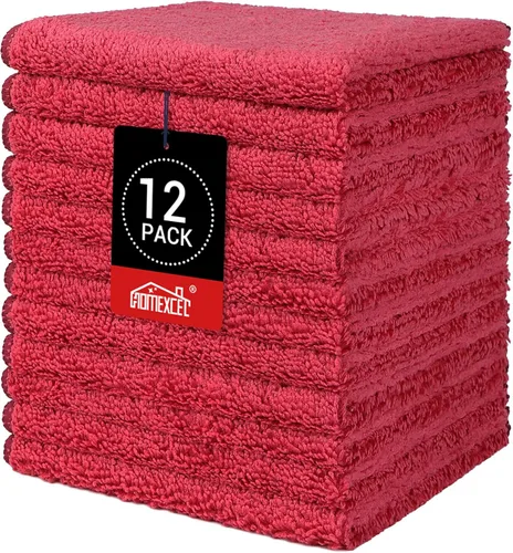 Vista 9 de HOMEXCEL Paquete de 12 paños de microfibra, altamente absorbentes y suaves, paños de lavado multiusos para baño, gimnasio, hotel, spa y cocina, 12 x