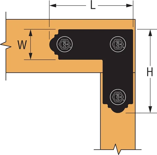 Vista 2 de Simpson Strong-Tie APL4 - Acentos para exteriores con sujetadores necesarios