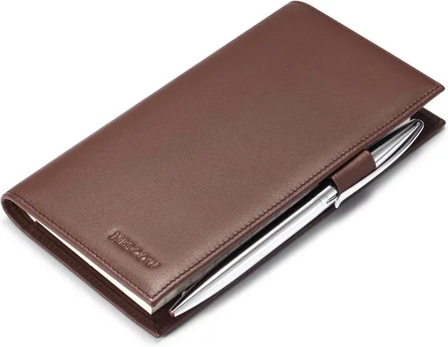 Vista 4 de HISCOW Funda de cuero suave para chequera y tarjetero con divisor - Piel de becerro italiana, Marrón, Contemporáneo