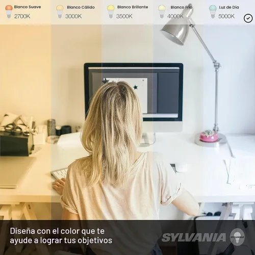 Vista 7 de Sylvania - Bombilla led BR30, 65 W: 8 W, 3 CCT select (2700 K/3000 K/5000 K), 13 años, regulable, 650 lúmenes, Energy Star, paquete de 2 (41382)