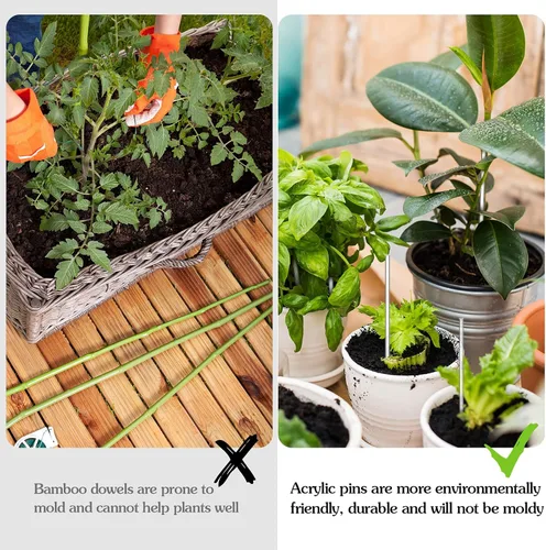 Vista 6 de Zopeal 200 palitos acrílicos para decoración de tartas, palitos de dulces para bodas, dulces, chocolate, galletas, postres, hechos a mano