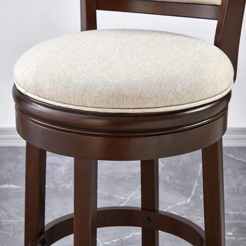 Vista 63 de Ball & Cast Taburetes giratorios tapizados para mostrador de cocina, taburetes de bar de 24 pulgadas de altura del asiento, silla de taburete