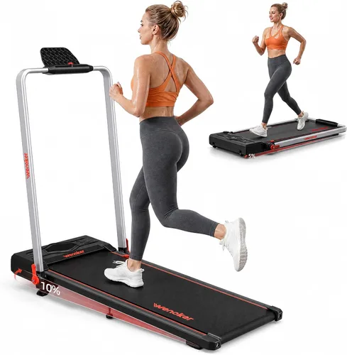 Wenoker Caminadora para el hogar, almohadilla compacta con mango de seguridad, caminadora de escritorio con pantalla LED, caminar y correr para