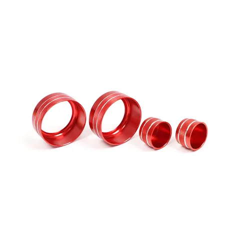Vista 6 de Aleación de aluminio consola central de aire acondicionado Perillas Trim Car Accesorios para BMW Serie 3 E90 2005 2006 (rojo)