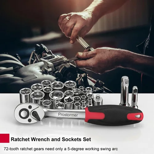 Vista 7 de Prostormer - Kit de herramientas de 259 piezas, juego de herramientas manuales para el hogar general con caja de almacenamiento de plástico, caja