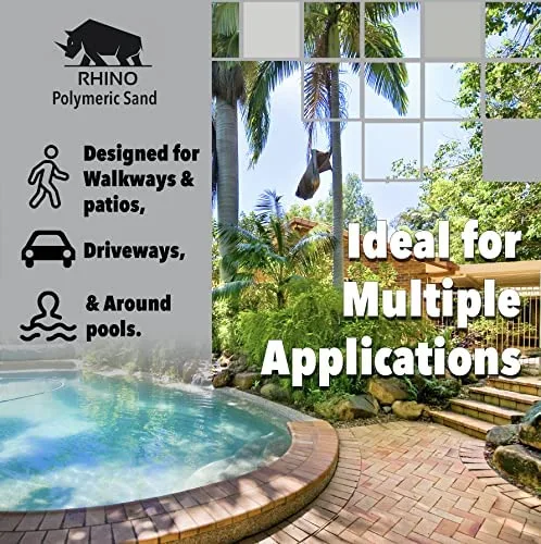 Vista 4 de Rhino Power Bond Plus - Súper arena polimérica para adoquines y juntas de piedra de hasta un máximo de 2 pulgadas. (20 libras, beige)