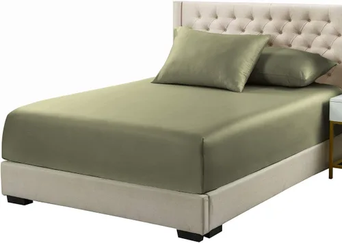 Vista 6 de Royal Tradition Sábana bajera ajustable de viscosa de bambú, tamaño individual XL, bolsillo profundo, sábanas extremadamente suaves, beige sólido