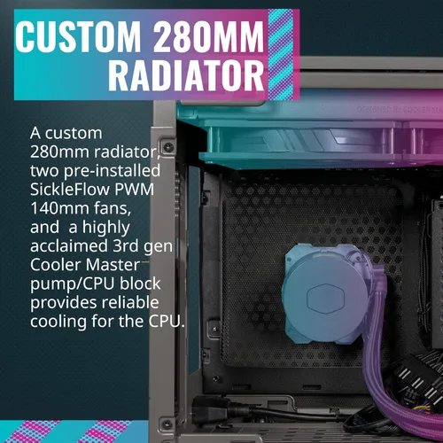 Vista 3 de Cooler Master NR200P MAX SFF - Funda Mini-ITX de factor de forma pequeño y GIGABYTE B550I AORUS PRO AX, AM4 AMD/B550/Mini-Itx/Dual M.2/SATA