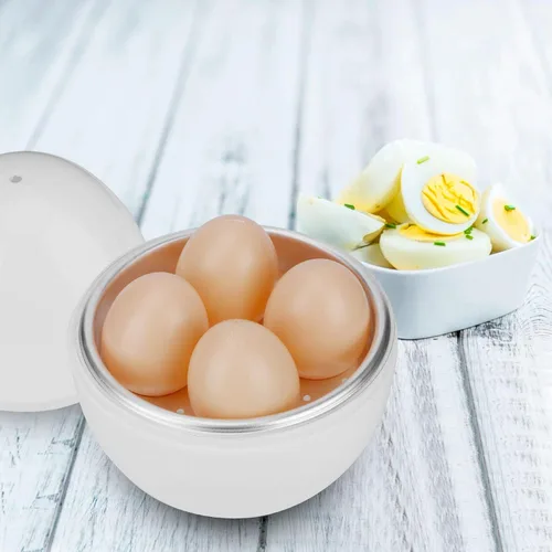 Vista 3 de Olla de huevos para microondas, caldera de huevos, capacidad de huevos, microondas para huevos duros, olla de huevos, vaporera para 4 huevos