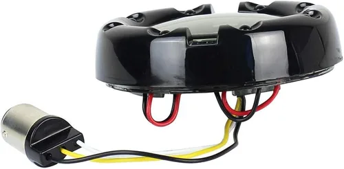 Vista 6 de ZYTC 3 1/4 "LED intermitentes con luz corriente estilo bala frontal 1157 LED kit de señal de giro ámbar blanco para Harley Davidson caja negra