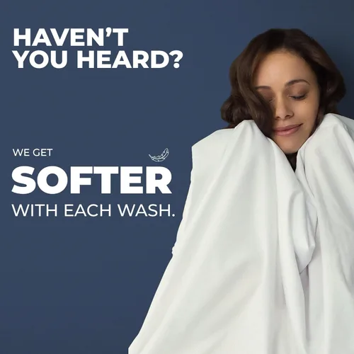 Vista 9 de Sábanas de percal 100% algodón tamaño individual - sensación de hotel fresca y crujiente, transpirable, más suave después de cada lavado, sábanas