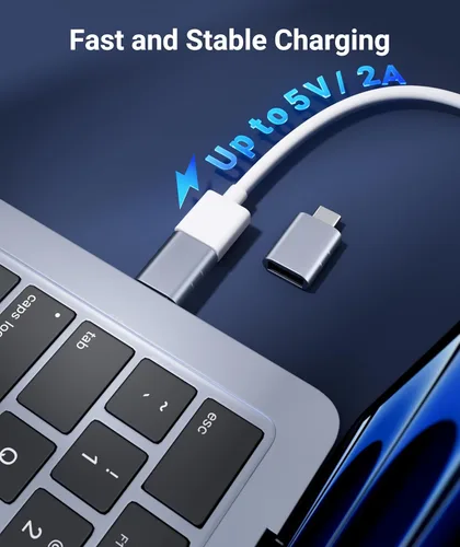 Vista 7 de Syntech Adaptador USB C macho a USB 3 hembra compatible con iPhone 17 Pro Max iMac 2021, iPad Pro 2021, MacBook Pro 2020 / Air 2020 y otros Azul