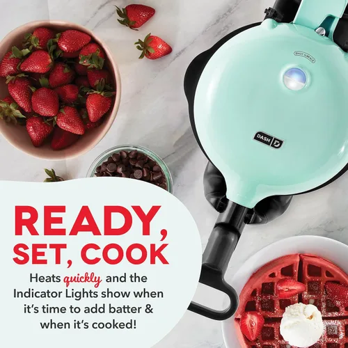 Vista 3 de DASH Molde para gofres belga abatible – Molde para gofres de 1 pulgada de grosor, plancha antiadherente con calentamiento rápido, superficie