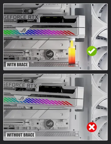 Vista 5 de upHere - Soporte de GPU,Soporte para tarjeta gráfica GPU,Soporte para hundimiento de tarjeta de video,Soporte de GPU,Blanco,ARGB