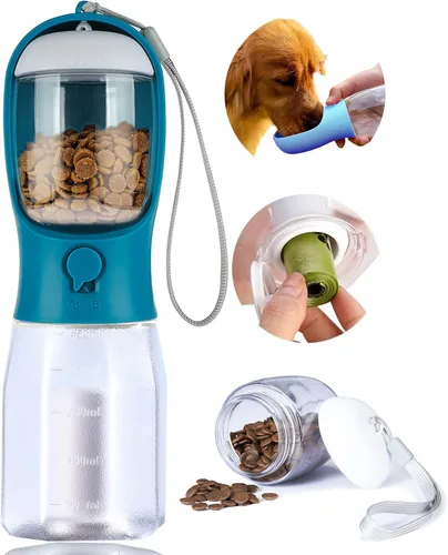 Vista 19 de Botella de agua para perros con contenedor de alimentos, dispensador de agua portátil para perros para mascotas para caminar al aire libre