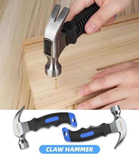 Vista 3 de URASISTO Juego de herramientas para el hogar de 16 piezas con martillo de garra, alicates de Lineman, perfecto para bricolaje, mantenimiento