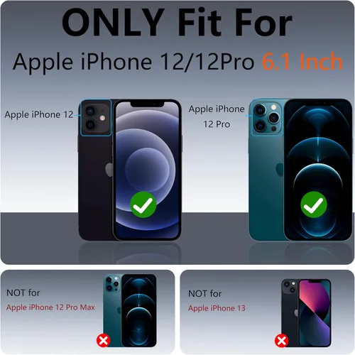 Vista 2 de YmhxcY Funda para iPhone 12 y iPhone 12 Pro, a prueba de golpes, a prueba de caídas, a prueba de polvo, a prueba de caídas, 3 capas, duradera, funda