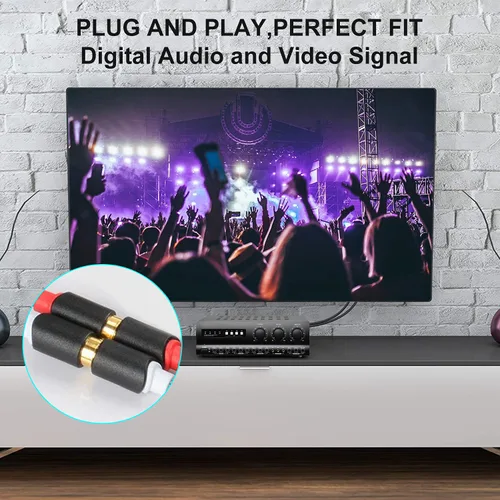 Vista 4 de J&D Cable de extensión RCA, chapado en oro, Audiowave Series 2, RCA macho a hembra, cable de audio estéreo para altavoz, amplificador, mezclador