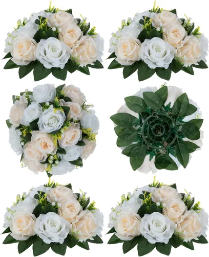 Vista 48 de BLOSMON Bolas de Flores para Bodas, Centros de Mesa de Rosas, 2 Piezas, Flores Artificiales Negras, Bolas Florales Colgantes, Decoración de Arreglos