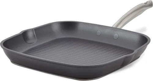 Vista 8 de Anolon Accolade - Sartén cuadrada anodizada dura forjada con boquillas, 11 pulgadas, gris piedra lunar