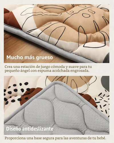 Vista 7 de Blissful Diary Alfombras de Juego para Bebés para el Piso, Alfombra de 50x50 para Gatear para el Parque Infantil, Almohadillas de Espuma de Espesor