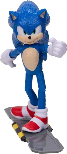 Vista 9 de Sonic the Hedgehog Sonic 2 Movie - Figura de acción de 4 pulgadas, paquete de 2 unidades, Sonic & Knuckles, rojo