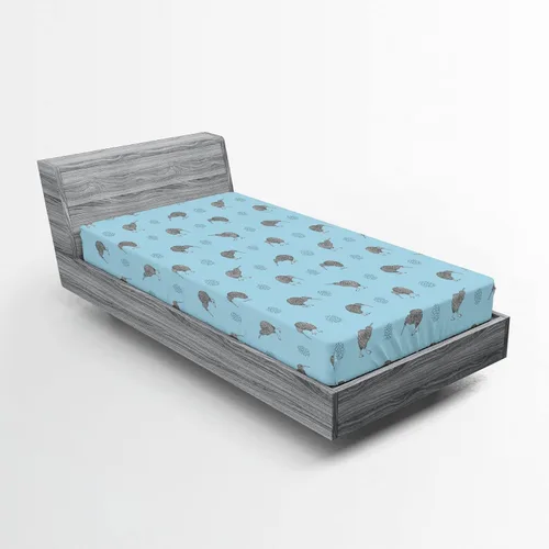 Vista 88 de Ambesonne Sábana bajera africana, estampado abstracto de líneas únicas, funda de cama con bolsillo profundo elástico para mayor comodidad