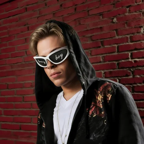 Vista 4 de Accesorios de disfraz de lentes de rapero, lentes de sol blancos, disfraz de hip hop de los años 2000, 90, 80, para hombres y mujeres, Halloween