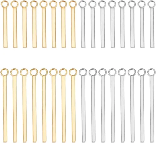 UNICRAFTALE Bar Charms Stainless Steel Pendants Charms Smooth Metal DIY Pendant for Jewelry Findings Making