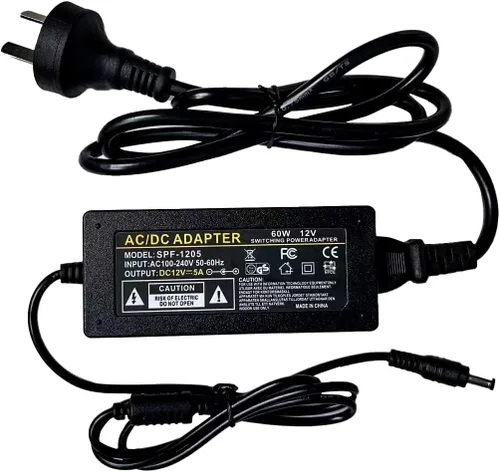 Vista 3 de Neon Sign - Adaptador de fuente de alimentación CC de 12 V, 5 A, 60 W, adaptador de corriente LED con certificación UL, transformador de 120 V CA a