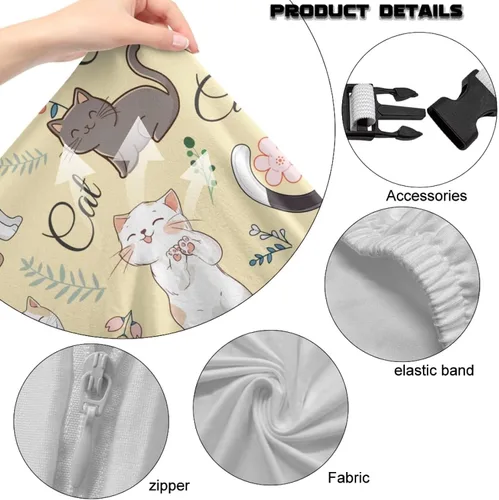 Vista 8 de Funda para silla de juegos de gatos lindos para niñas y hombres, fundas florales para reposabrazos elásticas, ergonómicas, protector de escritorio
