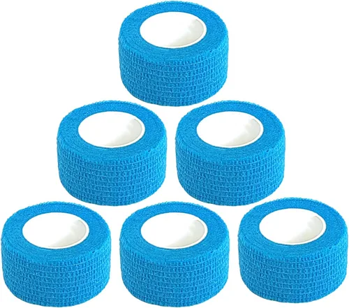 Vista 22 de Baisunt Paquete de 6 vendajes cohesivos de 1 pulgada, cinta autoadhesiva autoadhesiva autoadhesiva transpirable para muñeca, tobillo, deportes, Negro