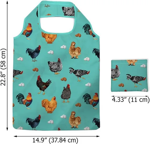 Vista 3 de WIRESTER Bolsa de comestibles reutilizable para mujer, bolsa de compras plegable, bonita bolsa de hombro, bolsa de playa
