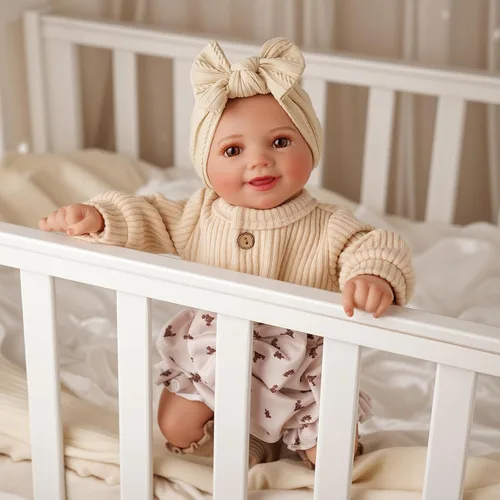 Vista 3 de BABESIDE Muñecas de bebé Reborn Sunny - Muñeca de bebé realista de vinilo suave de 17 pulgadas con pose sonriente, muñecas de bebé de la vida real