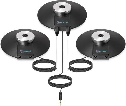 Vista 8 de ECS WordForum - Micrófono de conferencia estéreo omnidireccional TRS 360° de 0.138 in para PC, con opción de cadena de margarita, micrófono