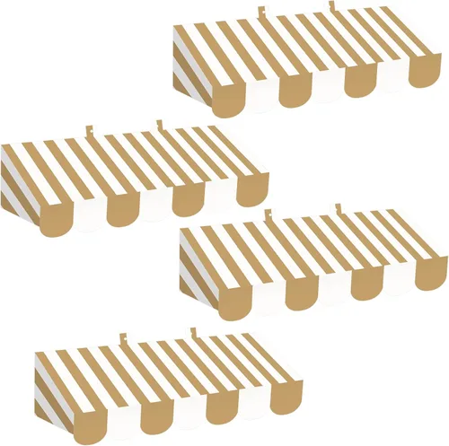 Vista 8 de Tallew 4 Piezas Toldo de Circo 3D Decoración de Pared Toldo de Carnaval para Halloween Carnaval Fiesta Temática Decoraciones de Aula (Negro y Blanco)